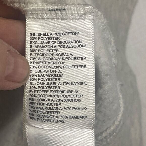 The North Face Gray Pink Heather Fleece Regular Fit Drawstring Hoodie Medium - Picture 5 of 7